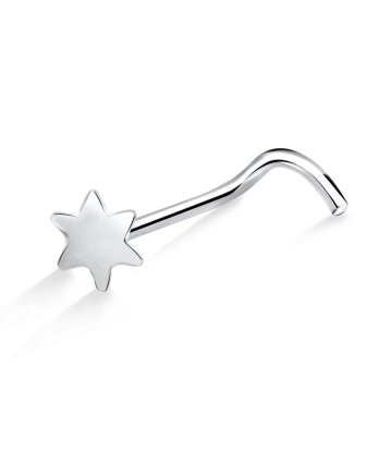 Star Silver Curved Nose Stud NSKB-98